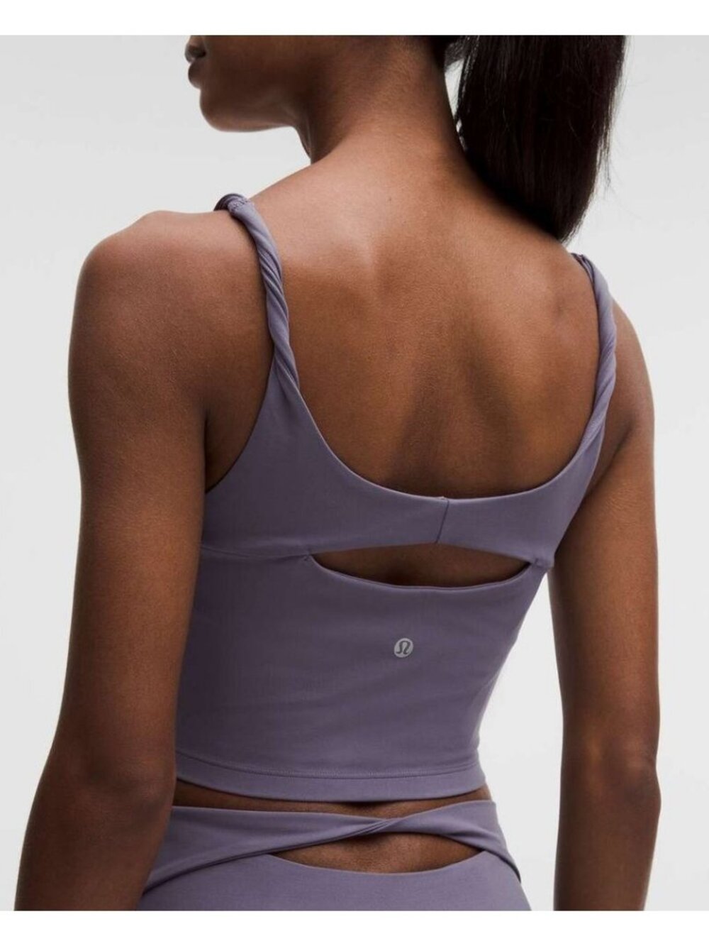 Lululemon Align Nulu Twist Strap Crop Tank Top Grape Mist